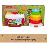 Fisher-Price Pyramide à anneaux pour les premiers blocs et couleurs de bébé, Jeux éducatifs 