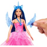 Mattel Barbie - Poupée licorne avec cheveux bleus, robe rose et licorne 