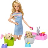Mattel Barbie - Famille Coffret le Bain des Animaux, Poupée 