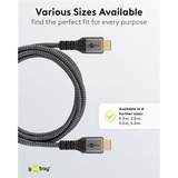 goobay Plus Câble HDMI ultra haut débit Gris, 5 mètres