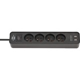 Brennenstuhl Ecolor Multi-prise avec USB, Multiprise 4x prises, 1,5 m, Connexions USB