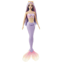 Mattel Barbie - Poupée sirène avec cheveux lilas et queue violette Lavande