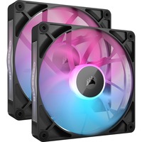 Corsair Corsair iCUE RX140 RGB Dual Kit, Ventilateur de boîtier Noir, 4 broches PWM